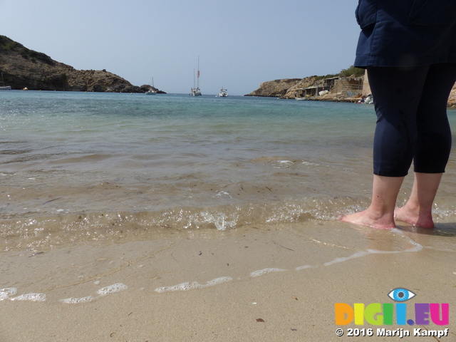 FZ028221 Jenni paddling on Cala Vedella beach